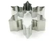 Steel Christmas Gingerbread Cookie Cutters Set, 6 pcs, Silver