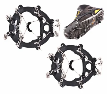 Anti-Slip Ice Cleats for Shoes with 8 Steel Spikes, Size 38-45