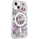 Guess iPhone 14 Case IML Flower MagSafe, Transparent