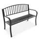 Bauerkraft G-414 Garden Bench with Backrest, Steel/Cast Iron, Black