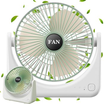 Bezvadu galda ventilators ar akumulatoru USB, kluss, 3 ātruma režīmi