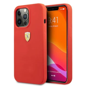 Ferrari Silicone Hardcase for iPhone 13 Pro Max, Red