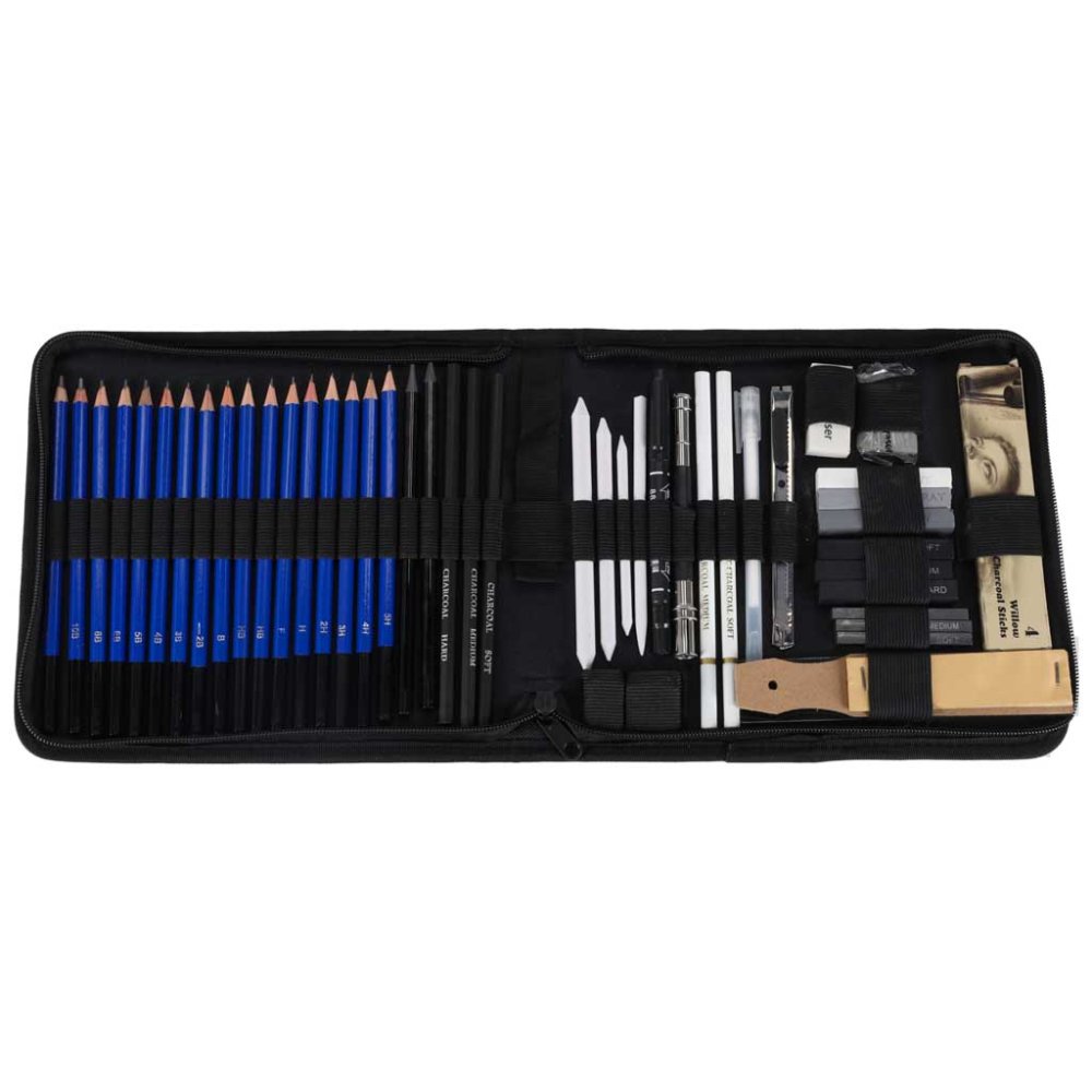 Professional Sketching & Drawing Pencil Set 54-Piece Art Kit with Sketch Pad Case (0)