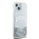 DKNY iPhone 15 / 14 / 13 Case Liquid Glitter Big Logo, White