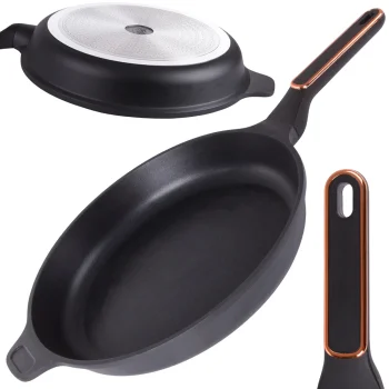 Large Frying Pan with Non-Stick Coating, 28cm, Black