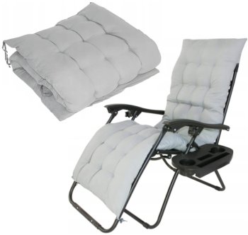 Garden Chaise Lounger Quilted Pillow Folding Chair Cushion, 160cm