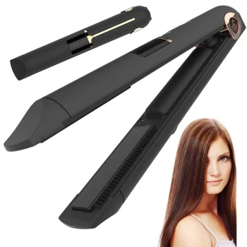 2-in-1 Wireless Ceramic Hair Straightener & Power Bank Black
