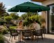 MultiGarden Rectangular Garden Umbrella with Crank, 200x130 cm, Green