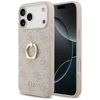 Guess 4G Ring Stand Case for iPhone 17 Pro Max, Pink