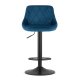 Swivel Velvet Bar Stool with Adjustable Height and Footrest, Navy Blue
