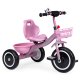 ECOTOYS Toddler Tricycle with Basket and Bell, Pink