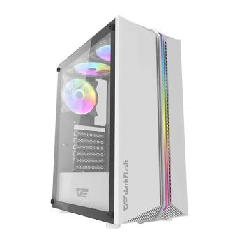 Darkflash DK151 PC Case with 3 RGB Fans, White