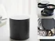 Round Jewellery Organiser Box with 4 Rotating Compartments, Black