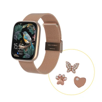 Forever SW-330 ForeVigo 4 Smartwatch with Charms, Rose Gold
