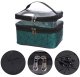 Travel Cosmetic Case with Compartments, green