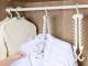 Folding Clothes Hanger Organizer, 16 Slots, White