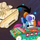 6-in-1 Wooden Space Vehicle and Robot Building Kit