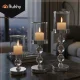 Ruhhy Set of 3 Glamour Candlesticks, Silver