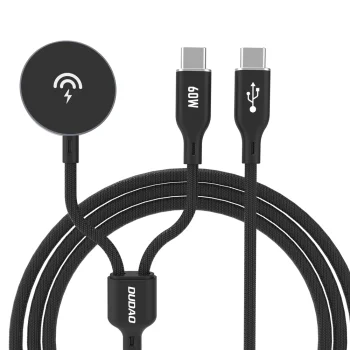 Dudao A12MaxC 2-in-1 Charger for Apple Watch and USB-C PD60W 1.2m, Black