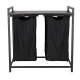 2-Compartment Laundry Basket with Shelf 80L Loft