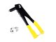 Heavy Duty Hand Riveter with 4 Nozzles for Pop Rivets, Yellow
