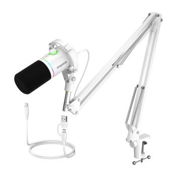 Maono PD200XS Dynamic USB/XLR Microphone White with RGB