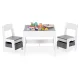 ECOTOYS Kids Table and 2 Chair Set with Chalkboard Top & Storage ZKC-1A