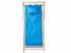 Folding Wooden Beach and Garden Sun Lounger with Cushion, Blue