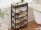 5-Tier Foldable Shoe and Storage Rack with Fabric Shelves, Black