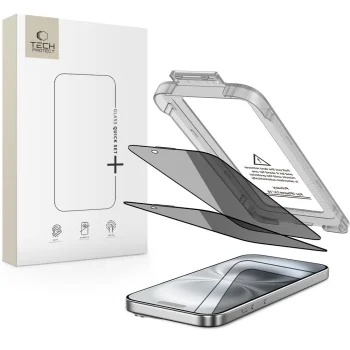 Tech-Protect Quick Set Spy+ Privacy Glass 2-Pack for iPhone 15 / 16
