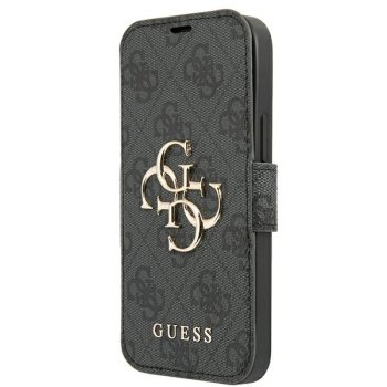 Guess 4G Big Metal Logo Wallet Case for iPhone 13 Pro Max, Gray