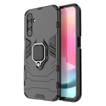 Shockproof Case for Samsung Galaxy A24 4G with Ring Holder Ring Armor, Black