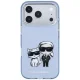 Karl Lagerfeld IML Karl&Choupette Bodies Sketch MagSafe Case iPhone 17/18 Pro Max Light Blue