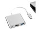 3-in-1 USB-C hub adapter with HDMI 4K and USB 3.0, white and silver