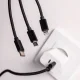Maxlife 3-in-1 USB Cable - Lightning / USB-C / microUSB 1.0 m 2.1A, Black