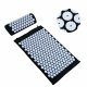 Acupressure Mat and Pillow Set for Back Neck and Shoulder Pain Relief, black