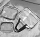 Set of Transparent Cosmetic Bags, 3 pcs, black