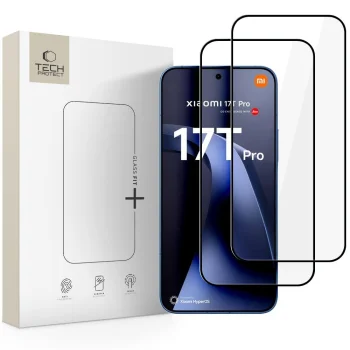 Tech-Protect Glass Fit+ 2-Pack Tempered Glass for Xiaomi 17T Pro, Black