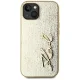 Karl Lagerfeld Wrinkled Metal Signature iPhone 15 Case - Gold