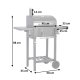 BBQChef™ 2-Piece Charcoal Grill Berdsen BD-892, Black