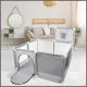 Nicekids Baby Playpen and Dry Pool with Basket, 125 x 125 cm, Grey