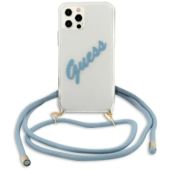 Guess iPhone 12 Pro Max Case Script Vintage, Blue