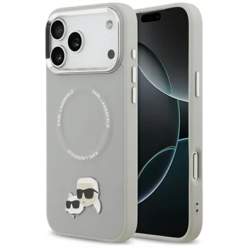 Karl Lagerfeld Karl & Choupette Pins MagSafe Phone Case Cover iPhone 17 Pro - Gray