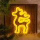 LED Neon Reindeer Light on Wood Base Forever Light FLNW01, Warm White