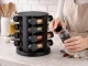 Rotating Spice Rack Organizer with 12 Glass Jars, Black