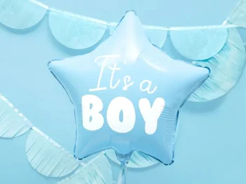 Foil Balloon "It's a boy" Star, Light Blue, 48cm