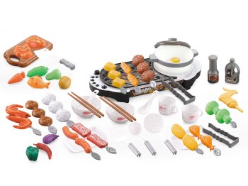 Kids BBQ Grill Playset with Lights, Sounds and 69 Accessories