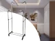 Mobile Clothing Rack with Double Rail and Shelf, 165 cm