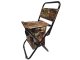 Fishing chair with backrest and thermal bag, green/brown