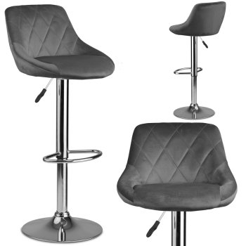 Sofotel Nerra Adjustable Bar Stool with Backrest, Grey